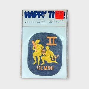 Vintage 70’s GEMINI II Denim Embroidered Patch Astrology Horoscope NEW